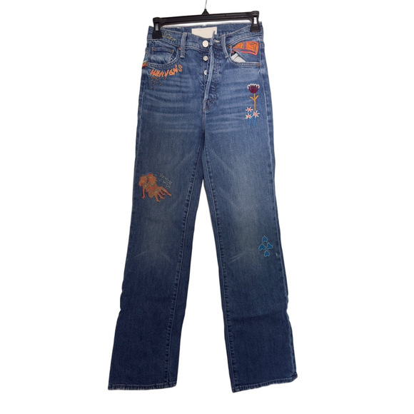 MOTHER Superior The Rambler Sneak Jeans Running With Scissors Size 24 $350 - Picture 1 of 11